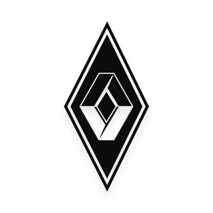 Sticker renault diamond - 070 Sort - KJoF - 100mm x 199mm - Nej tak