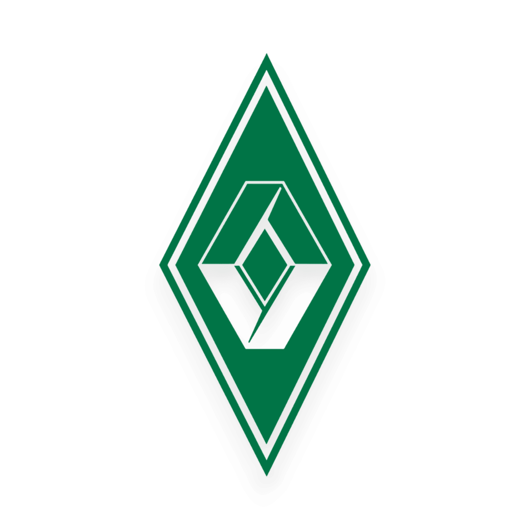Sticker renault diamond - 061 Grøn - KJoF - 100mm x 199mm - Nej tak