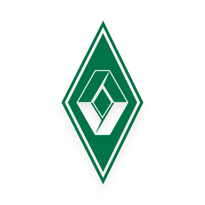 Sticker renault diamond - 061 Grøn - KJoF - 100mm x 199mm - Nej tak