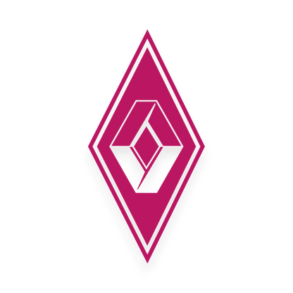 Sticker renault diamond - 041 Pink - KJoF - 100mm x 199mm - Nej tak