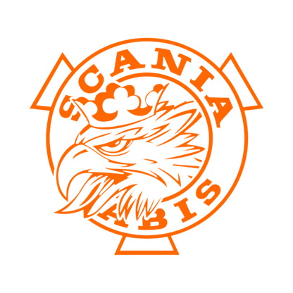 Sticker scania griff - 035 Lys orange - KJoF - 100mm x 93mm - Ja tak