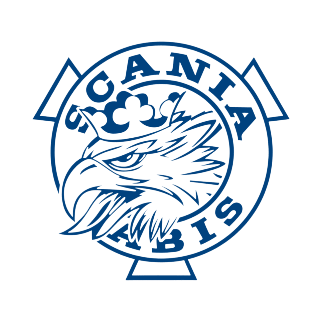 Sticker scania griff - 067 Blå - KJoF - 100mm x 93mm - Ja tak