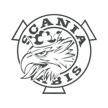 Sticker scania griff - 073 Mørkegrå - KJoF - 100mm x 93mm - Ja tak