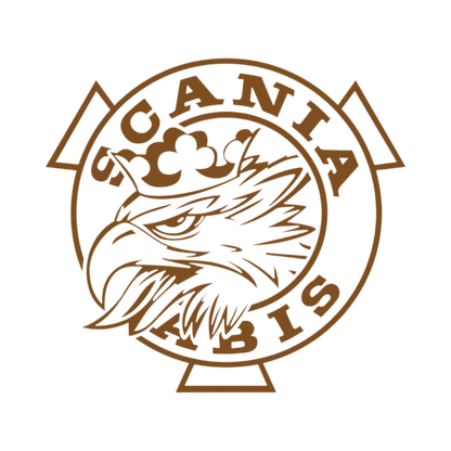 Sticker scania griff - 930 Guld metallic - KJoF - 100mm x 93mm - Ja tak