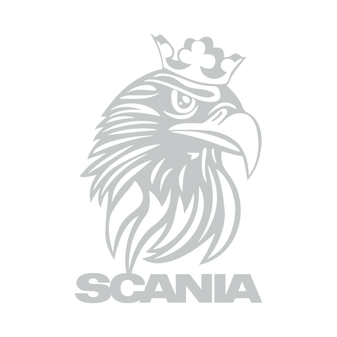 Sticker scania griff krone - 072 Lysegrå - KJoF - 100mm x 143mm - Nej tak