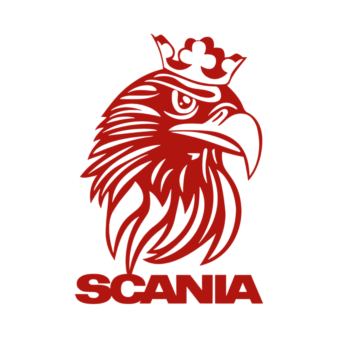 Sticker scania griff krone - 031 Rød - KJoF - 100mm x 143mm - Nej tak