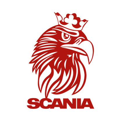 Sticker scania griff krone - 031 Rød - KJoF - 100mm x 143mm - Nej tak