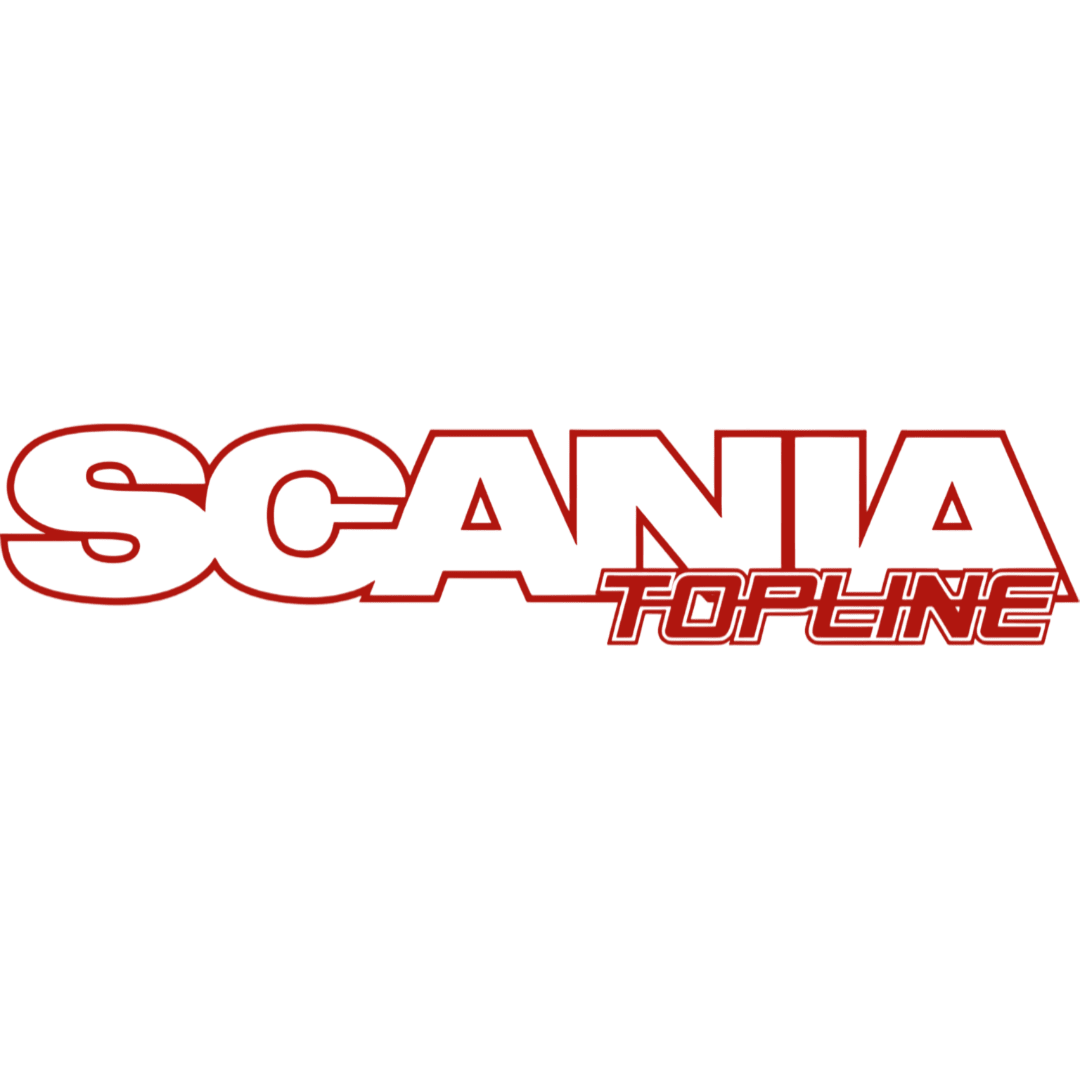 Sticker scania topline - 031 Rød - KJoF - 100mm x 20mm - Nej tak