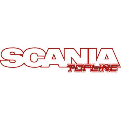 Sticker scania topline - 031 Rød - KJoF - 100mm x 20mm - Nej tak