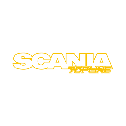 Sticker scania topline - 021 Gul - KJoF - 100mm x 20mm - Nej tak