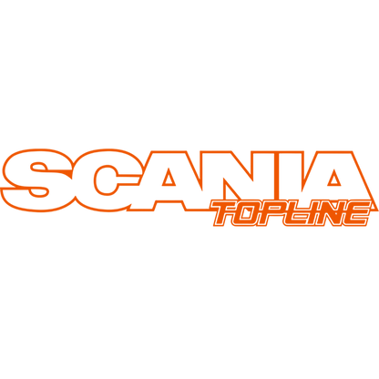 Sticker scania topline - 034 Orange - KJoF - 100mm x 20mm - Nej tak