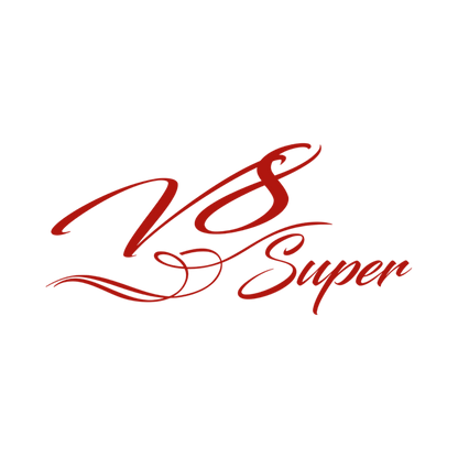 Sticker scania v8 super - 031 Rød - KJoF - 100mm x 47mm - Nej tak