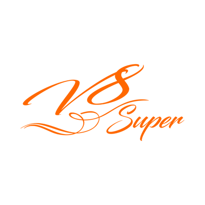 Sticker scania v8 super - 035 Lys orange - KJoF - 100mm x 47mm - Nej tak