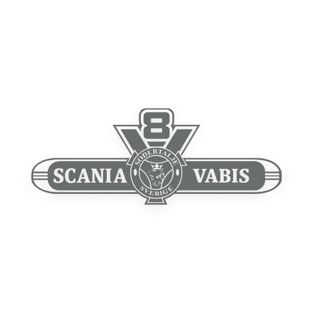 Sticker scania v8 vabis - 071 Grå - KJoF - 100mm x 38mm - Nej tak