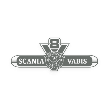 Sticker scania v8 vabis - 071 Grå - KJoF - 100mm x 38mm - Nej tak
