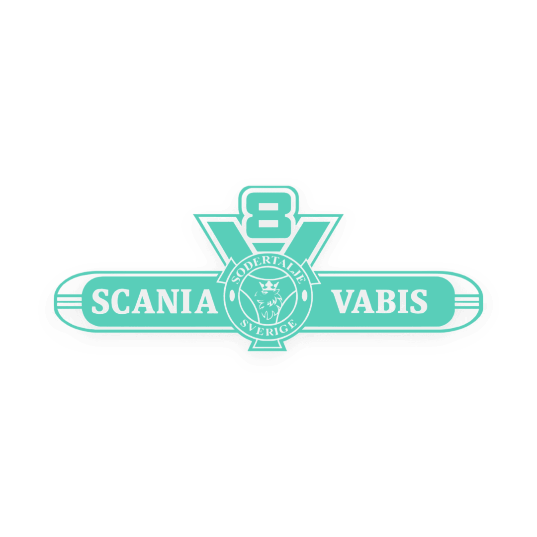 Sticker scania v8 vabis - 061 Grøn - KJoF - 100mm x 38mm - Nej tak