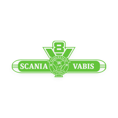 Sticker scania v8 vabis - 063 Lime grøn - KJoF - 100mm x 38mm - Nej tak