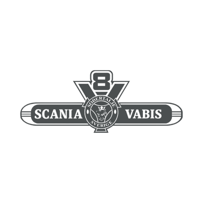 Sticker scania v8 vabis - 073 Mørkegrå - KJoF - 100mm x 38mm - Nej tak