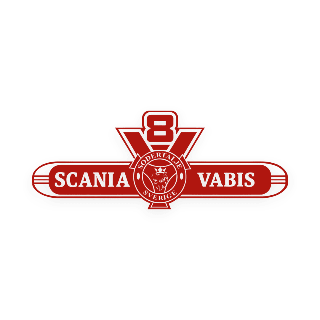 Sticker scania v8 vabis - 031 Rød - KJoF - 100mm x 38mm - Nej tak