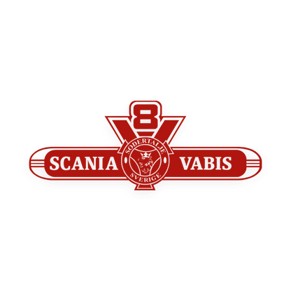 Sticker scania v8 vabis - 031 Rød - KJoF - 100mm x 38mm - Nej tak