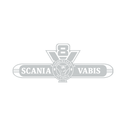 Sticker scania v8 vabis - 072 Lysegrå - KJoF - 100mm x 38mm - Nej tak
