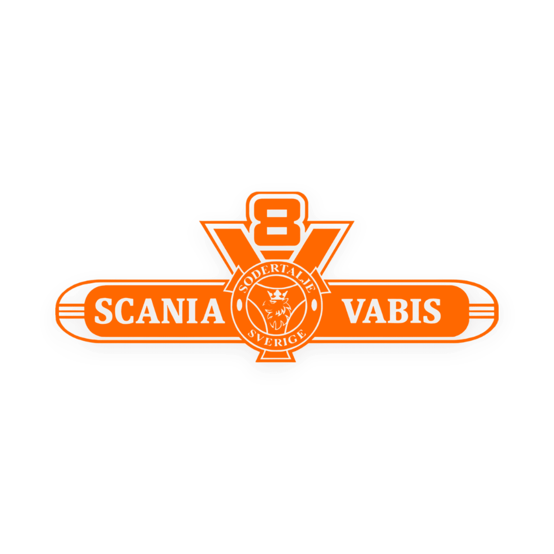 Sticker scania v8 vabis - 035 Lys orange - KJoF - 100mm x 38mm - Nej tak
