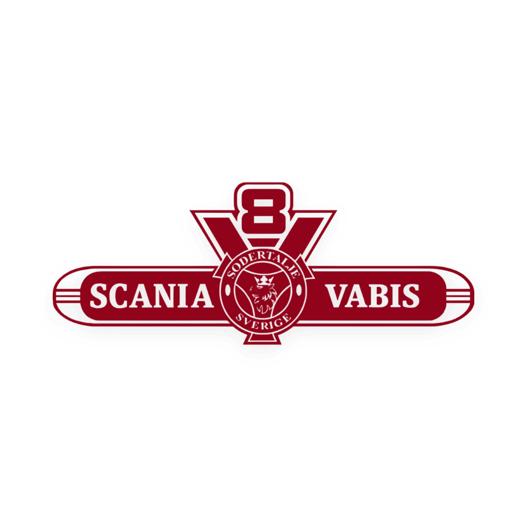 Sticker scania v8 vabis - 030 Mørkerød - KJoF - 100mm x 38mm - Nej tak