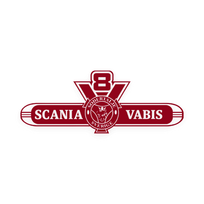Sticker scania v8 vabis - 030 Mørkerød - KJoF - 100mm x 38mm - Nej tak
