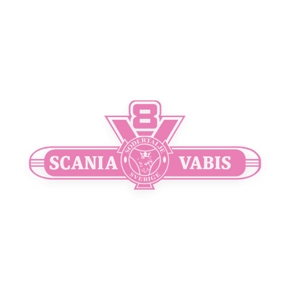 Sticker scania v8 vabis - 045 Lyserød - KJoF - 100mm x 38mm - Nej tak