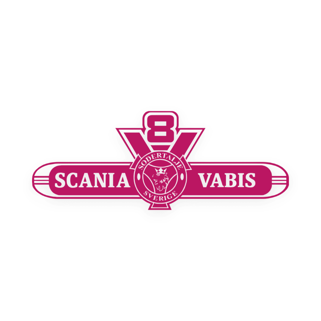 Sticker scania v8 vabis - 041 Pink - KJoF - 100mm x 38mm - Nej tak