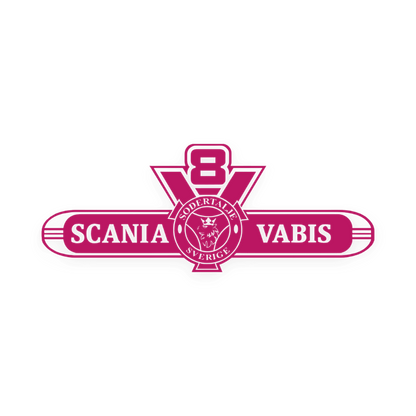 Sticker scania v8 vabis - 041 Pink - KJoF - 100mm x 38mm - Nej tak
