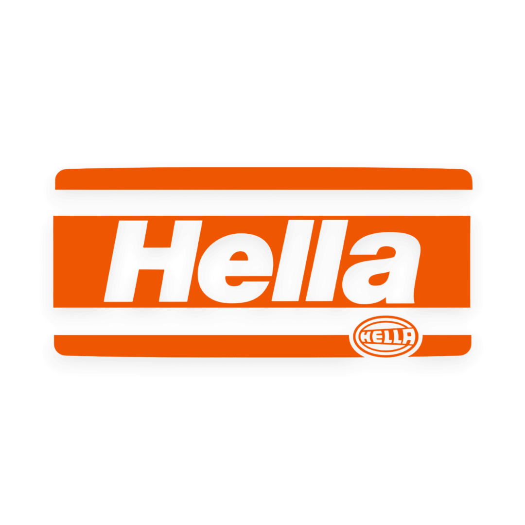 Sticker various hella - 034 Orange - KJoF - 100mm x 45mm - Nej tak