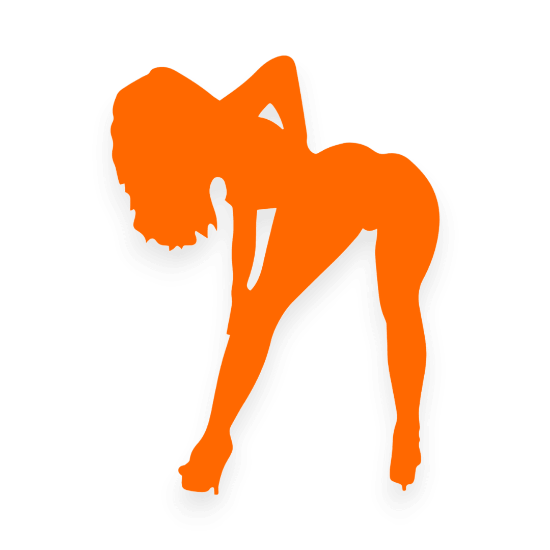 Sticker various kvinde - 035 Lys orange - KJoF - 100mm x 133mm - Nej tak