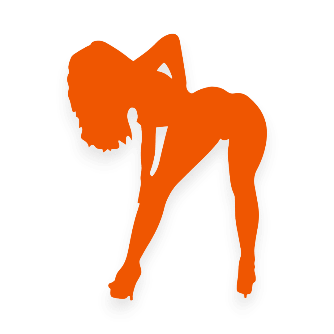 Sticker various kvinde - 034 Orange - KJoF - 100mm x 133mm - Nej tak