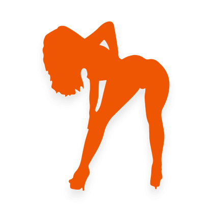Sticker various kvinde - 034 Orange - KJoF - 100mm x 133mm - Nej tak