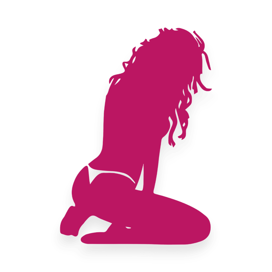 Sticker various siddende kvinde - 041 Pink - KJoF - 100mm x 142mm - Nej tak