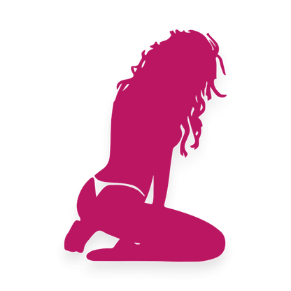 Sticker various siddende kvinde - 041 Pink - KJoF - 100mm x 142mm - Nej tak