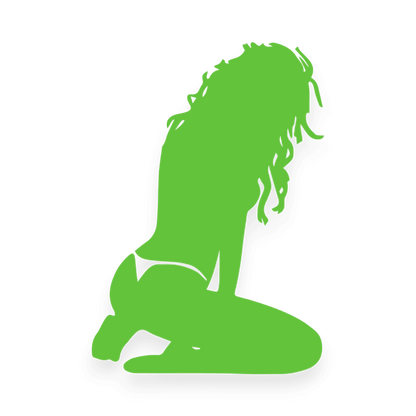 Sticker various siddende kvinde - 063 Lime grøn - KJoF - 100mm x 142mm - Nej tak