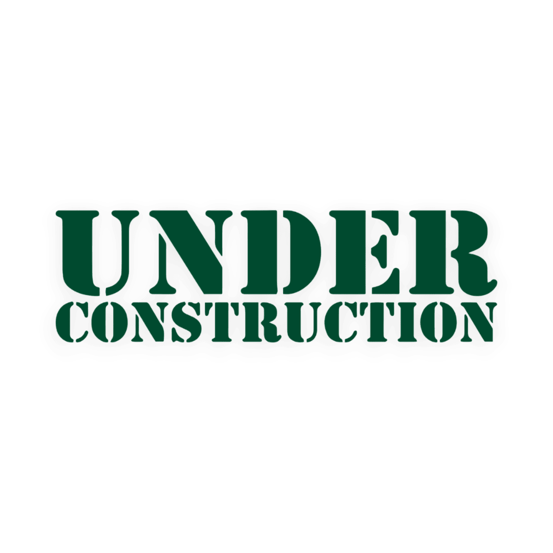 Sticker various under construction - 061 Grøn - KJoF - 100mm x 29mm - Nej tak