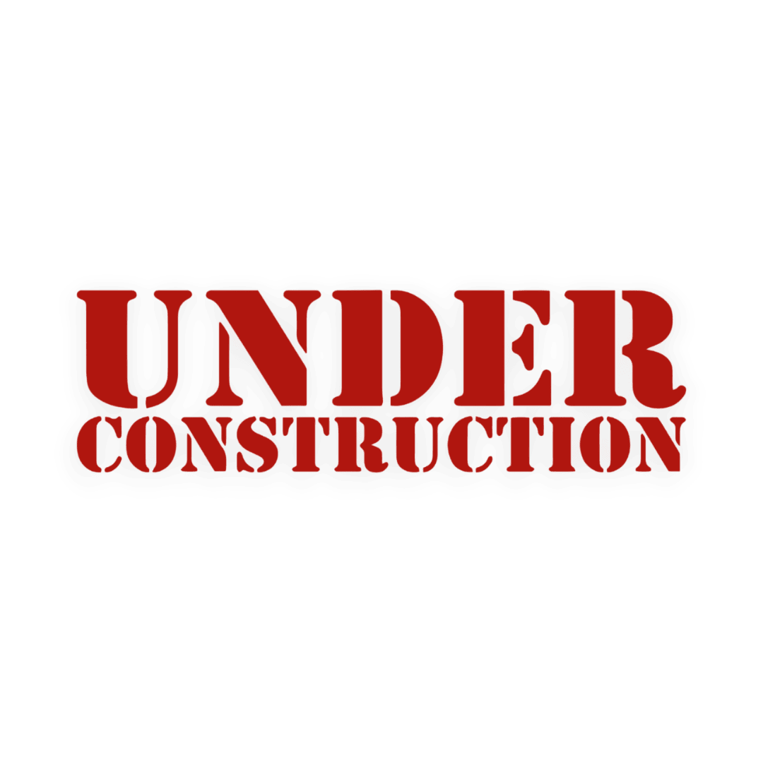 Sticker various under construction - 031 Rød - KJoF - 100mm x 29mm - Nej tak