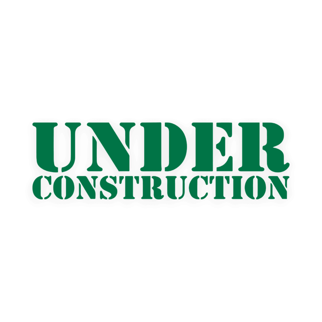 Sticker various under construction - 061 Grøn - KJoF - 100mm x 29mm - Nej tak