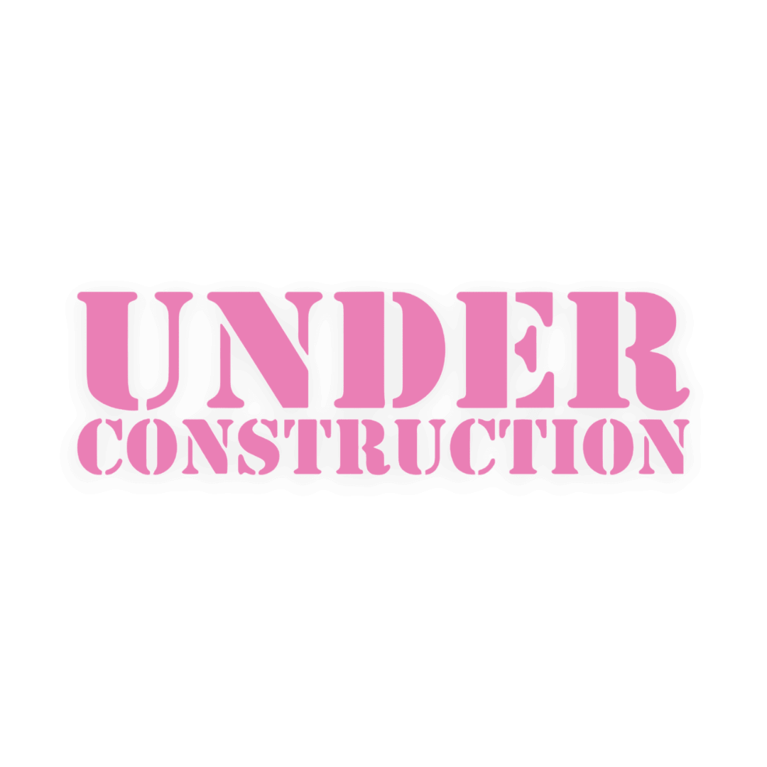 Sticker various under construction - 045 Lyserød - KJoF - 100mm x 29mm - Nej tak