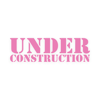 Sticker various under construction - 045 Lyserød - KJoF - 100mm x 29mm - Nej tak