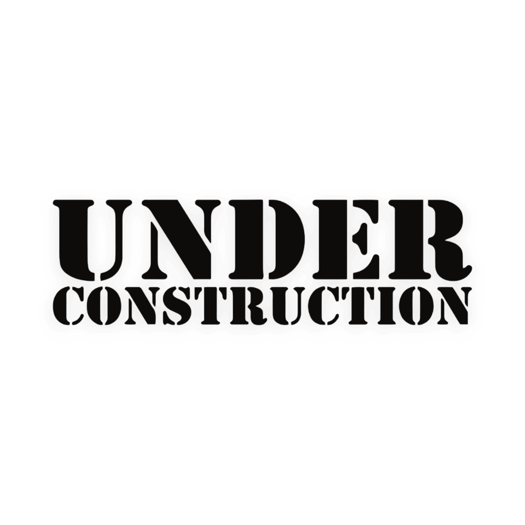 Sticker various under construction - 010 Hvid - KJoF - 100mm x 29mm - Nej tak