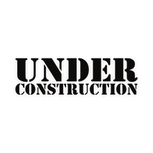 Sticker various under construction - 010 Hvid - KJoF - 100mm x 29mm - Nej tak