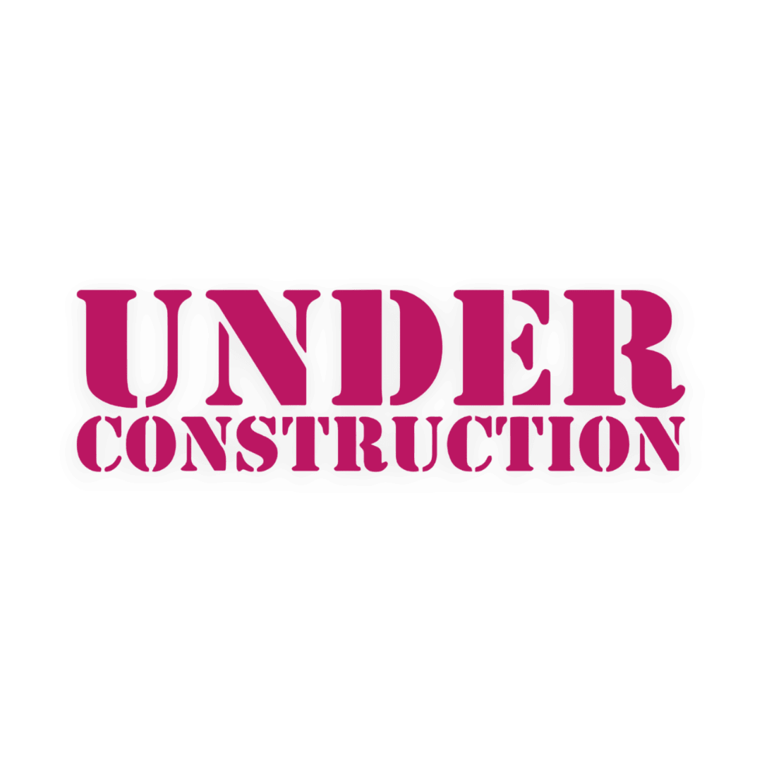 Sticker various under construction - 041 Pink - KJoF - 100mm x 29mm - Nej tak