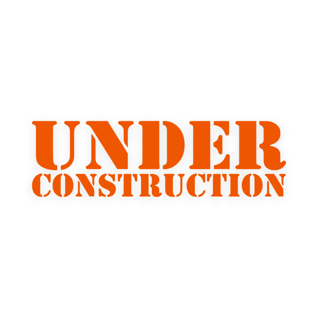 Sticker various under construction - 034 Orange - KJoF - 100mm x 29mm - Nej tak