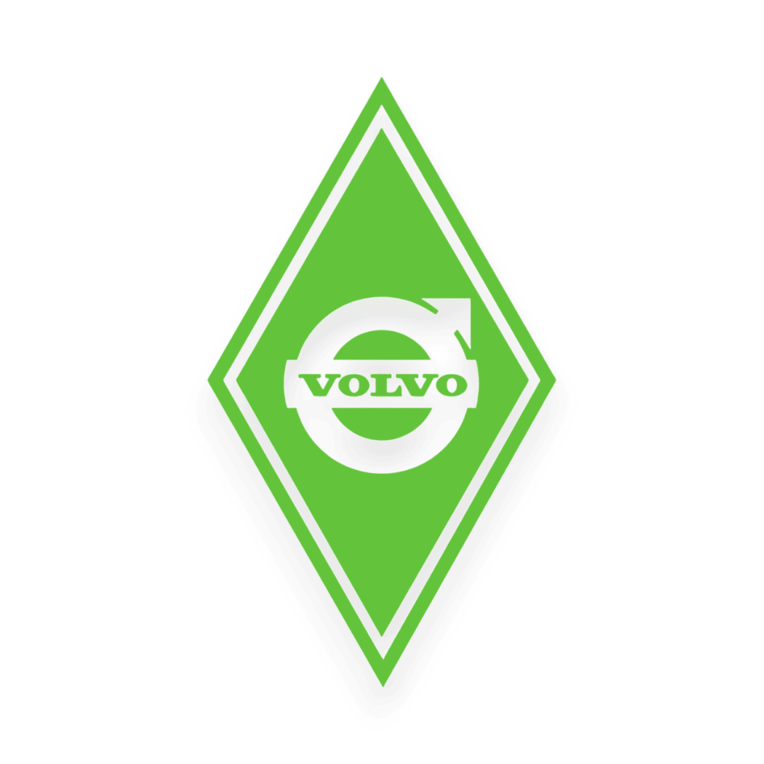 Sticker volvo diamond - 063 Lime grøn - KJoF - 100mm x 175mm - Nej tak