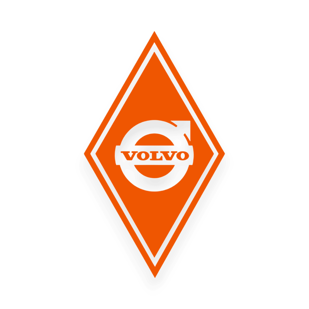 Sticker volvo diamond - 034 Orange - KJoF - 100mm x 175mm - Nej tak