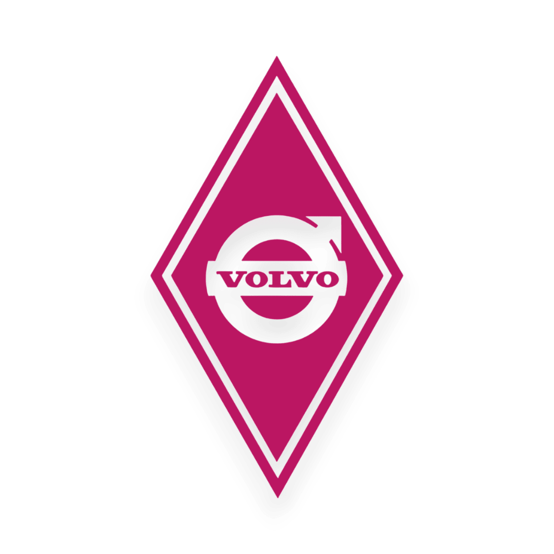 Sticker volvo diamond - 041 Pink - KJoF - 100mm x 175mm - Nej tak